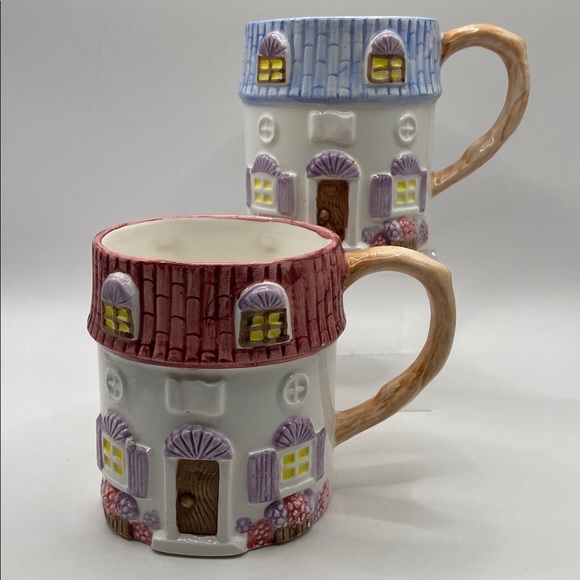 Lord & Taylor Other - Vintage Country Cottage Ceramic Mugs Set Of 2